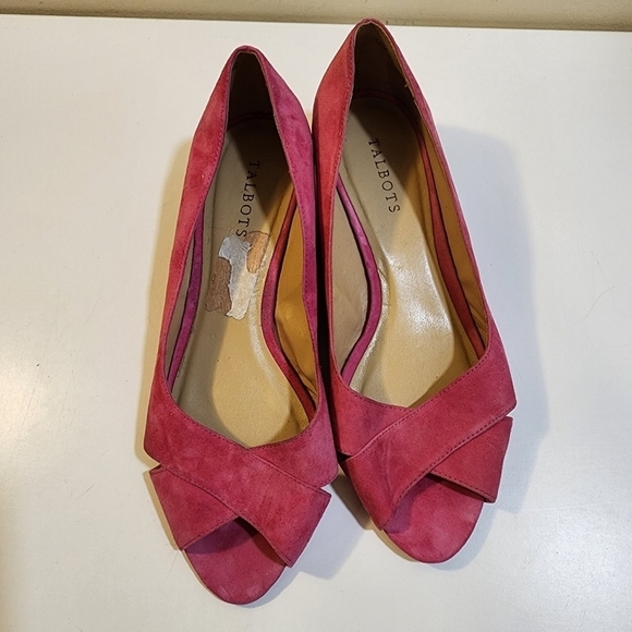 TALBOTS Pink Leather upper suede Open Toe  shoes size 10× - Picture 2 of 15